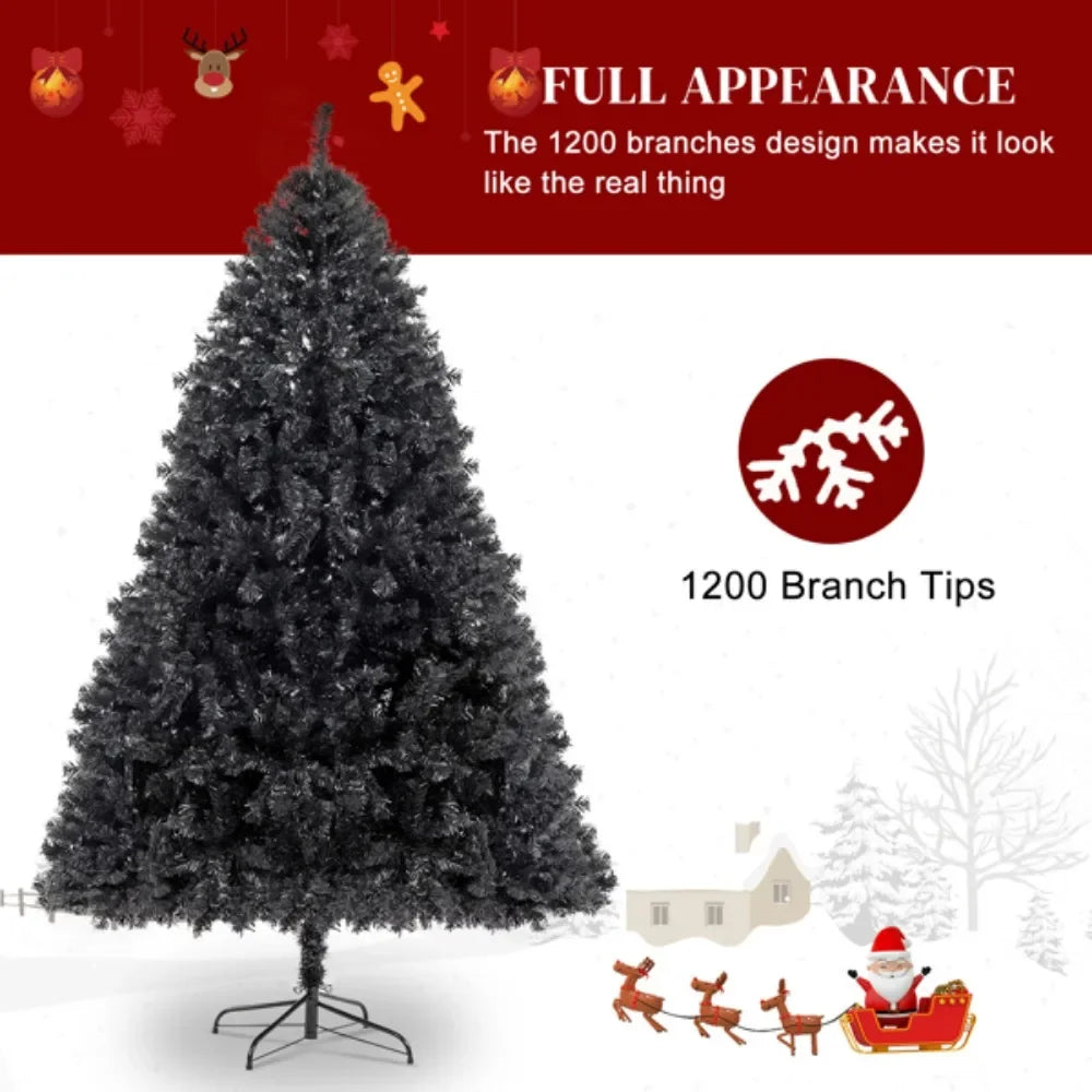 Black 1150 Branches The leaves are made of flame retardant PVC material, which is durable and not easy to deform Christmas tree