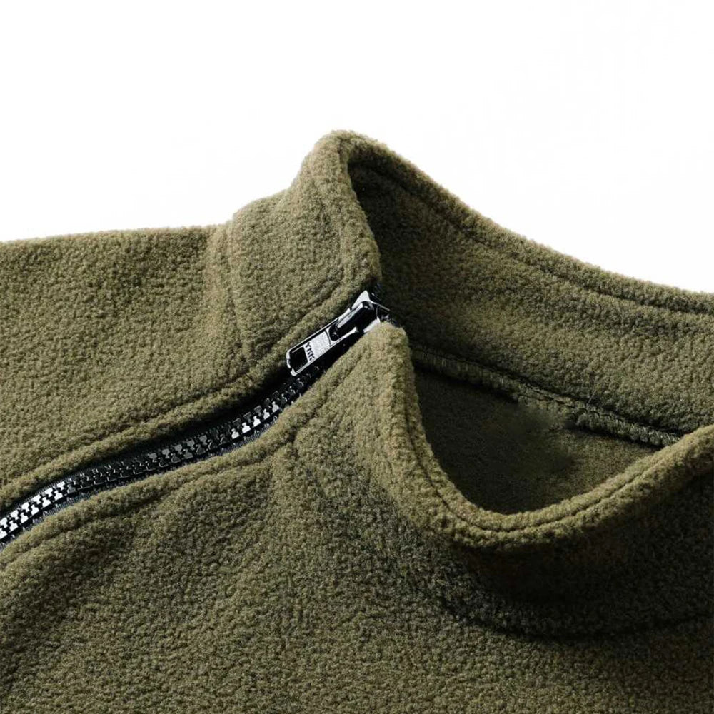 Winter Fleece Men's Pullover Solid Color Tactical Outdoor Jacket Standing Collar Sportwear Windproof Coats Male Thick Sweatshirt