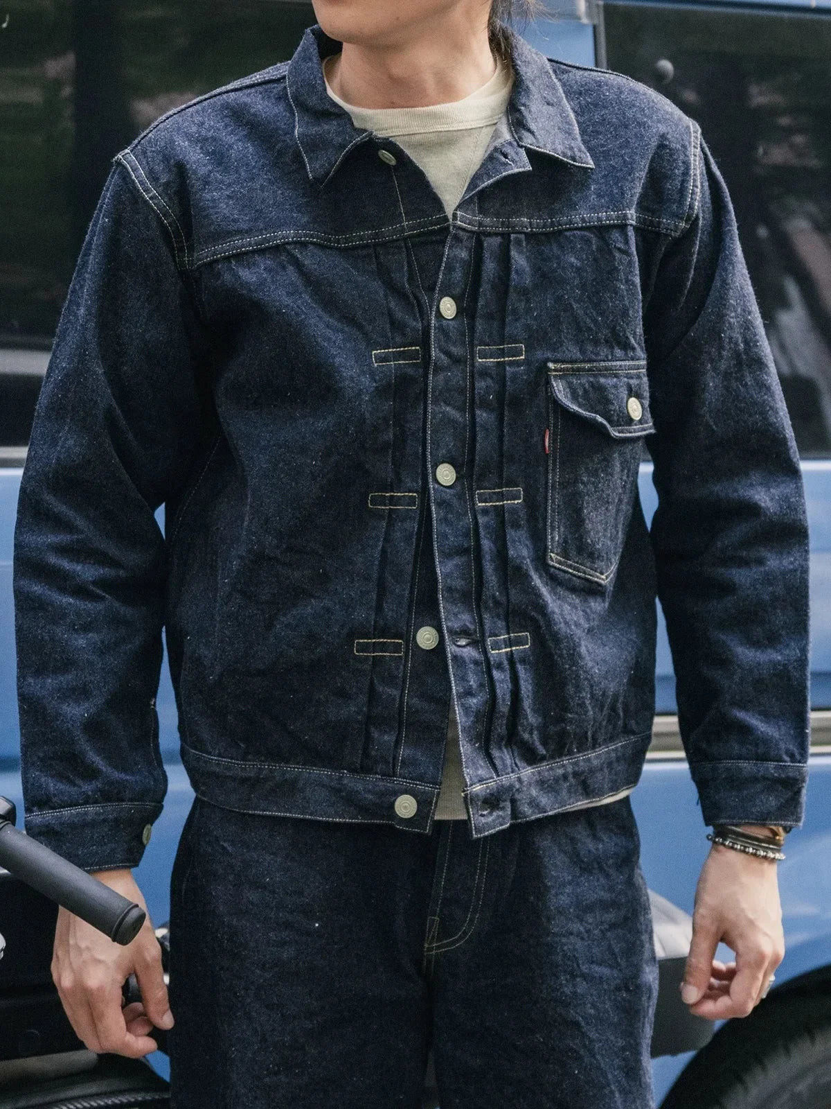 Rugged Bronson 1946 Model 506XX Jean Jacket in Raw Selvedge Denim Lot 46806XX Indigo