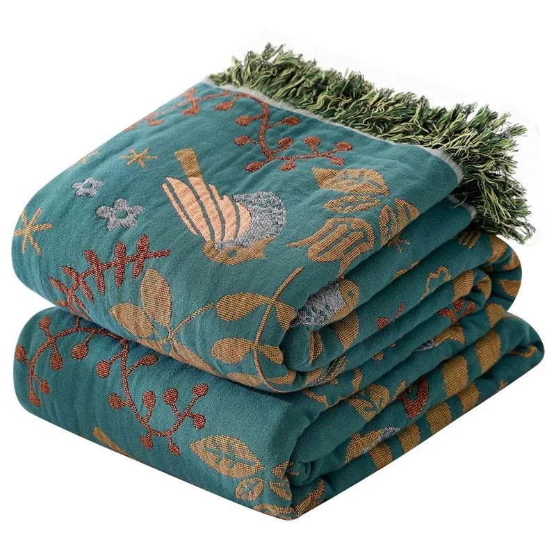 Japanese Throw Blanket Cotton Double Sided Sofa Cover Nordic Sofa Cushion Leisure Blanket Bedspread Four Seasons Thin Quilt