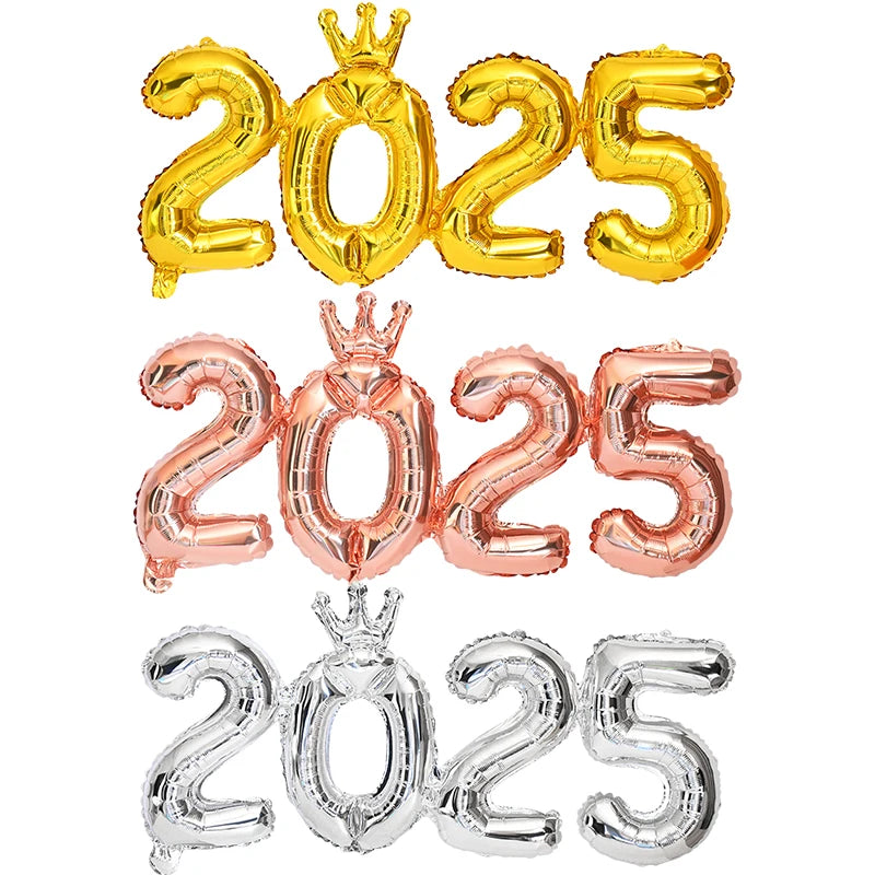 2025 Number Foil Balloons for Happy New Year Eve Party Decoration Photo Booth Props Supplies Christmas Home Decor Navidad 2024