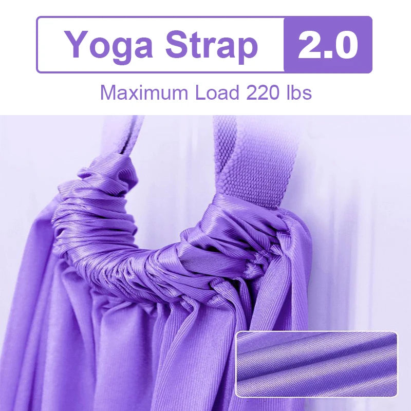 Adjustable Aerial Yoga Strap Elastic Stretch Door Hanging Yoga Belts Hammock Swing Fitness Handstand Rope Training Device Women