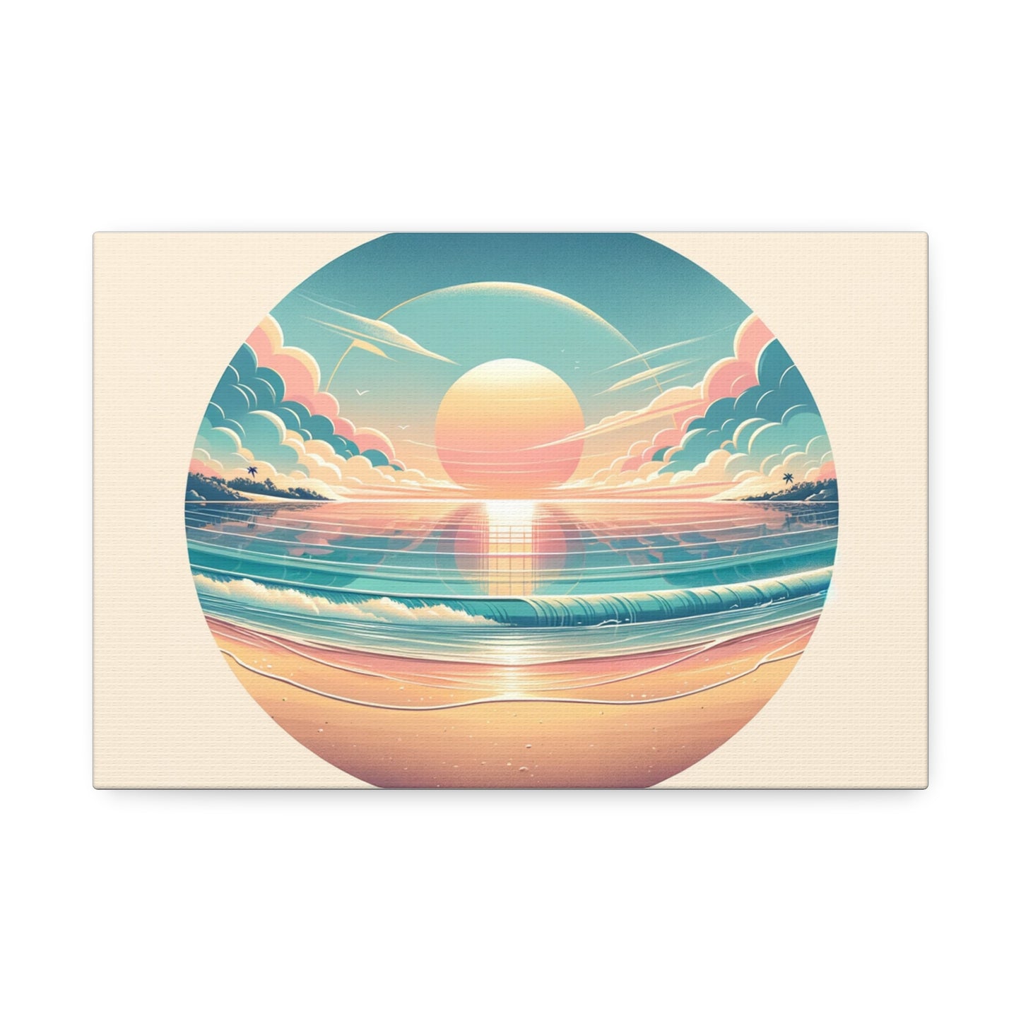 Coastal Sunset Serenity Canvas Art - Tranquil Beach Panorama