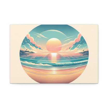 Coastal Sunset Serenity Canvas Art - Tranquil Beach Panorama