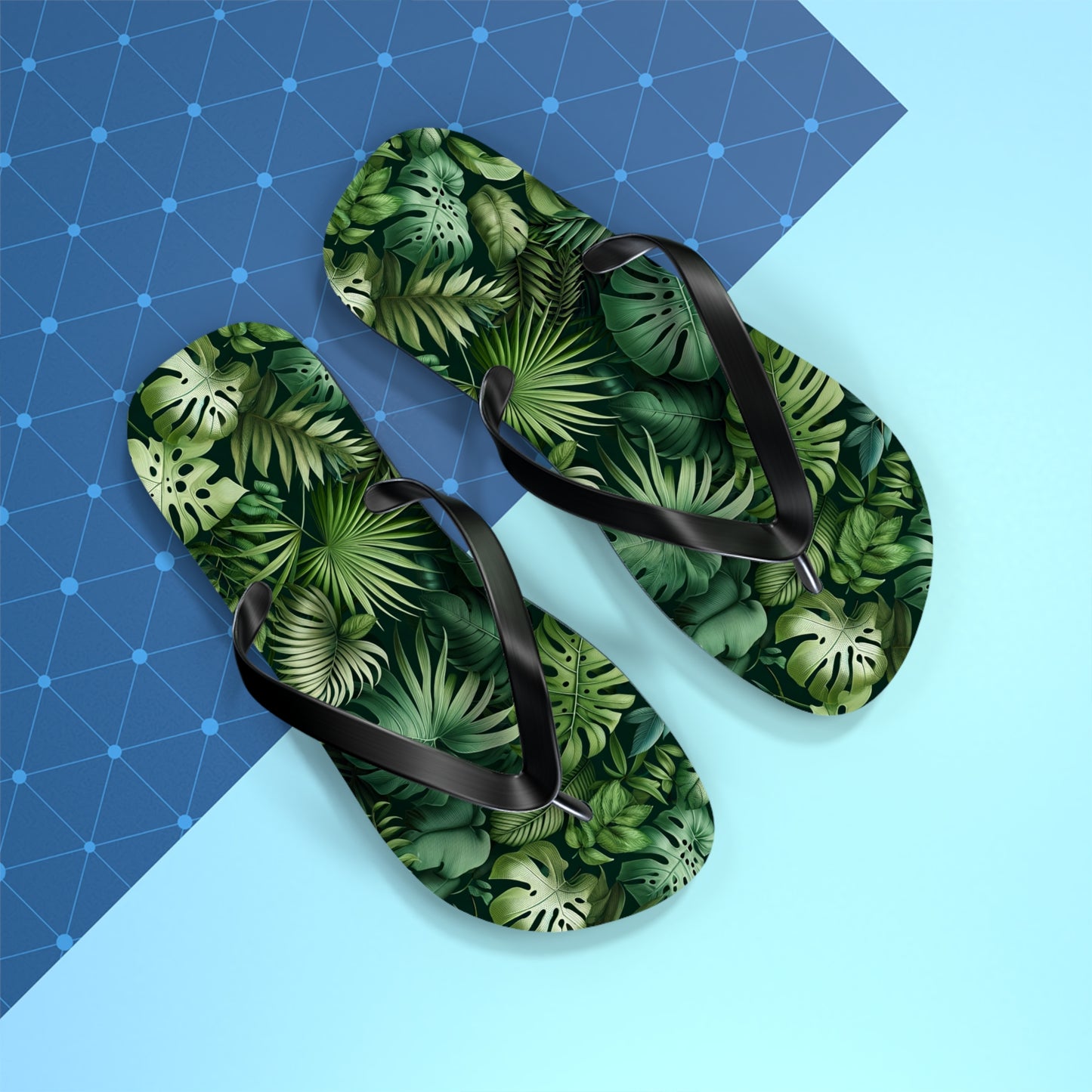 Tropical Jungle Foliage Flip Flops - Lush and Exotic Footwear