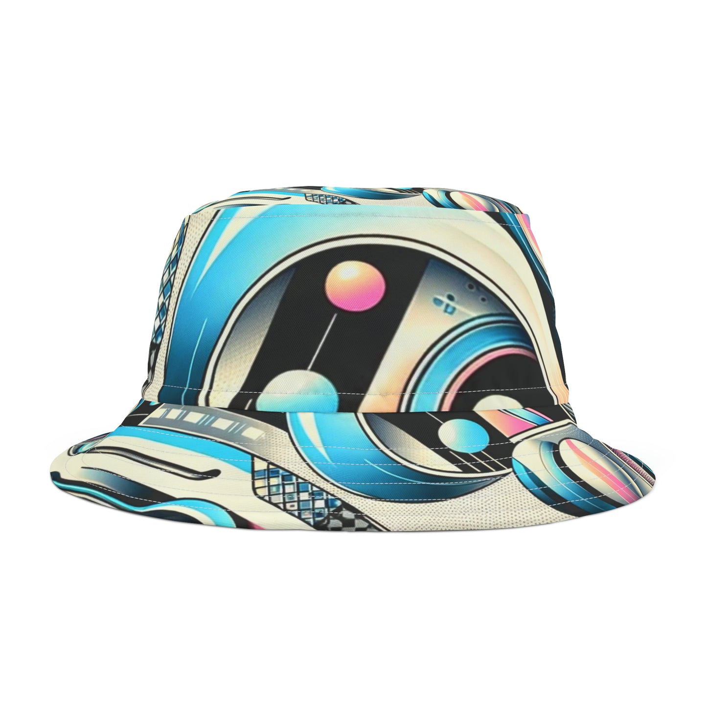 "Neon Echoes" Retro-Futuristic Bucket Hat
