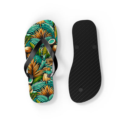 Tropical Oasis Palm & Coconut Flip Flops