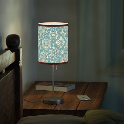 Frosty Elegance Table Lamp with Winter Wonderland Pattern