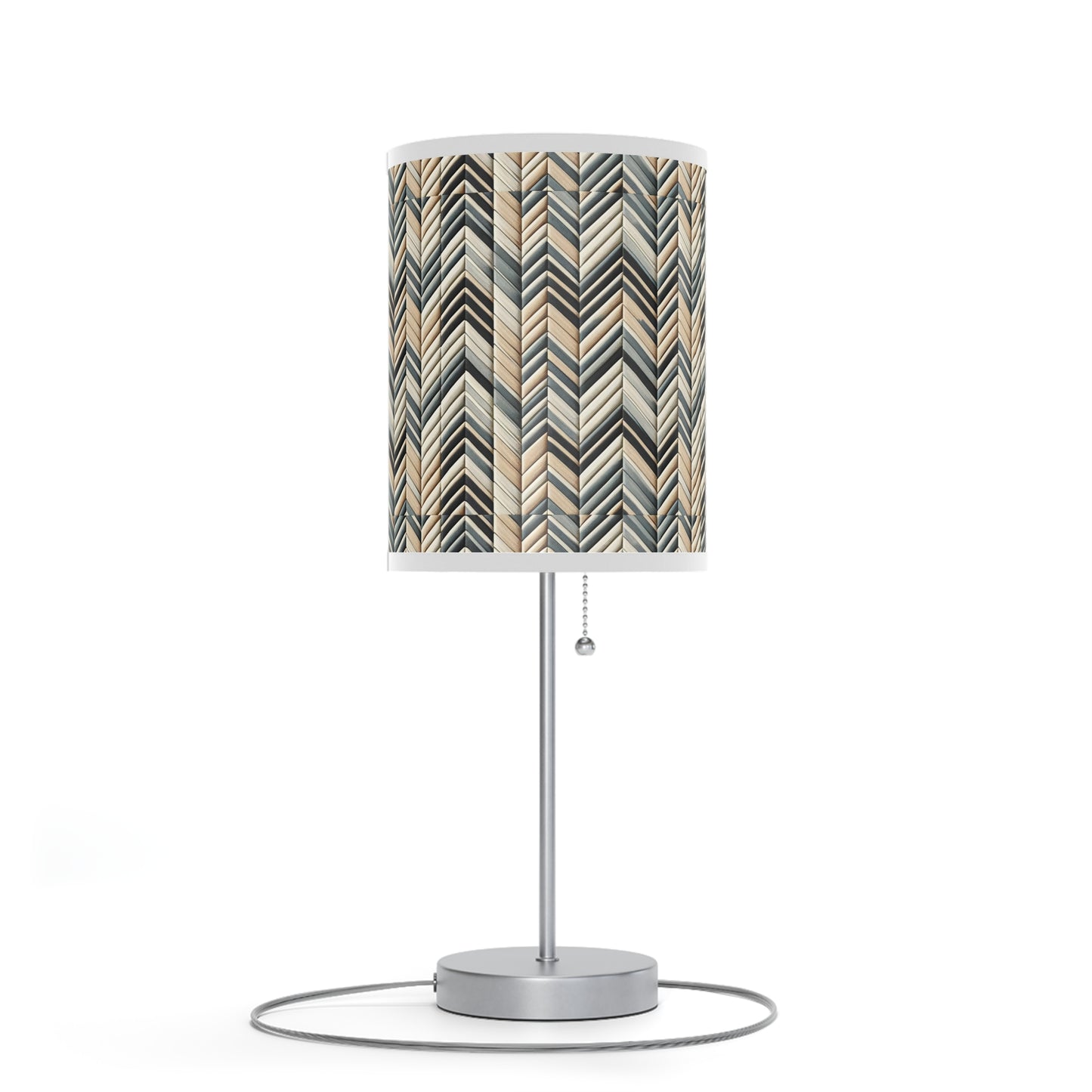 Elegant Weave Table Lamp with Classic Herringbone Pattern