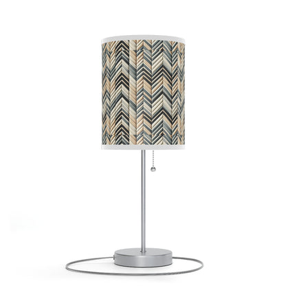 Elegant Weave Table Lamp with Classic Herringbone Pattern