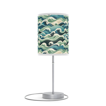 Ocean Serenity Table Lamp with High-Resolution Wave Pattern