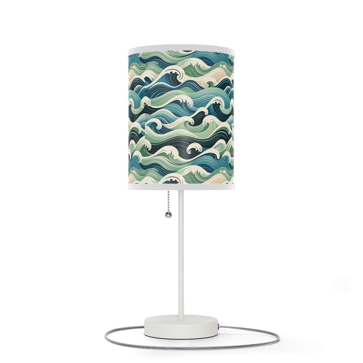 Ocean Serenity Table Lamp with High-Resolution Wave Pattern