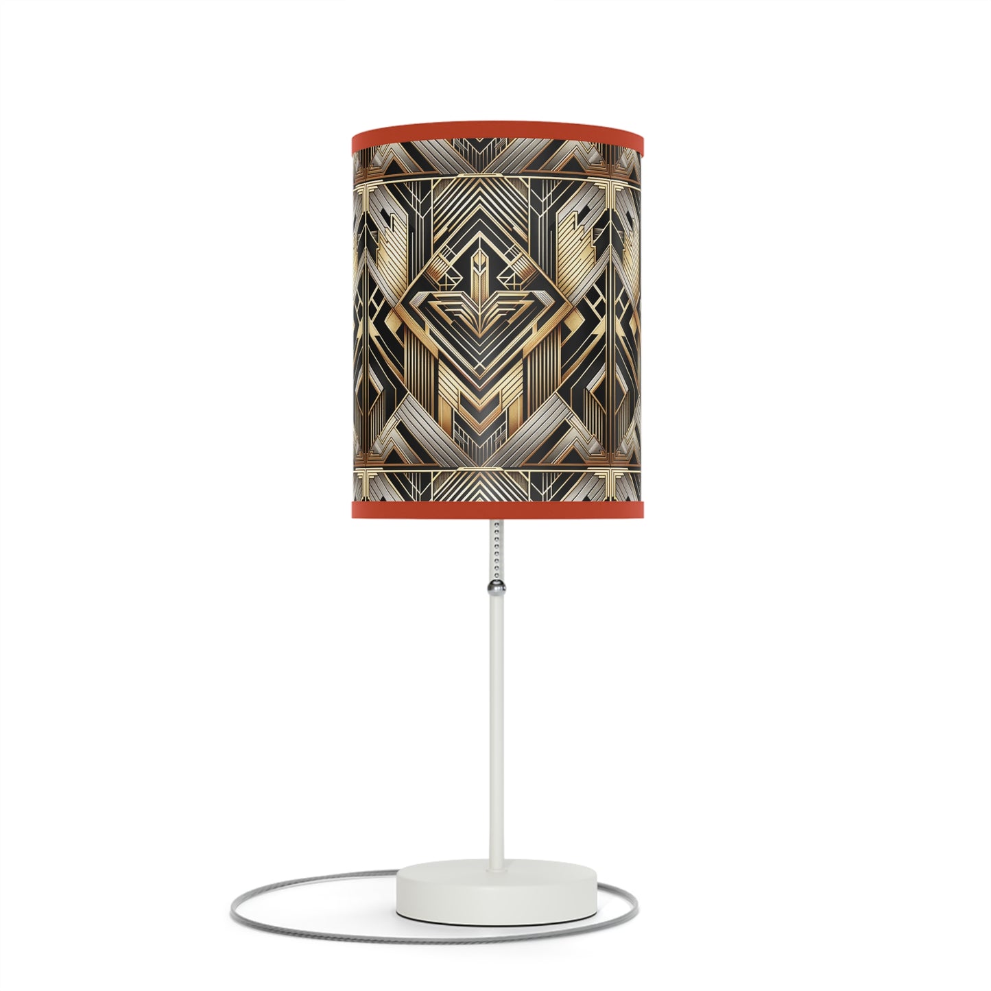 Deco Elegance Table Lamp with Art Deco-Inspired Pattern