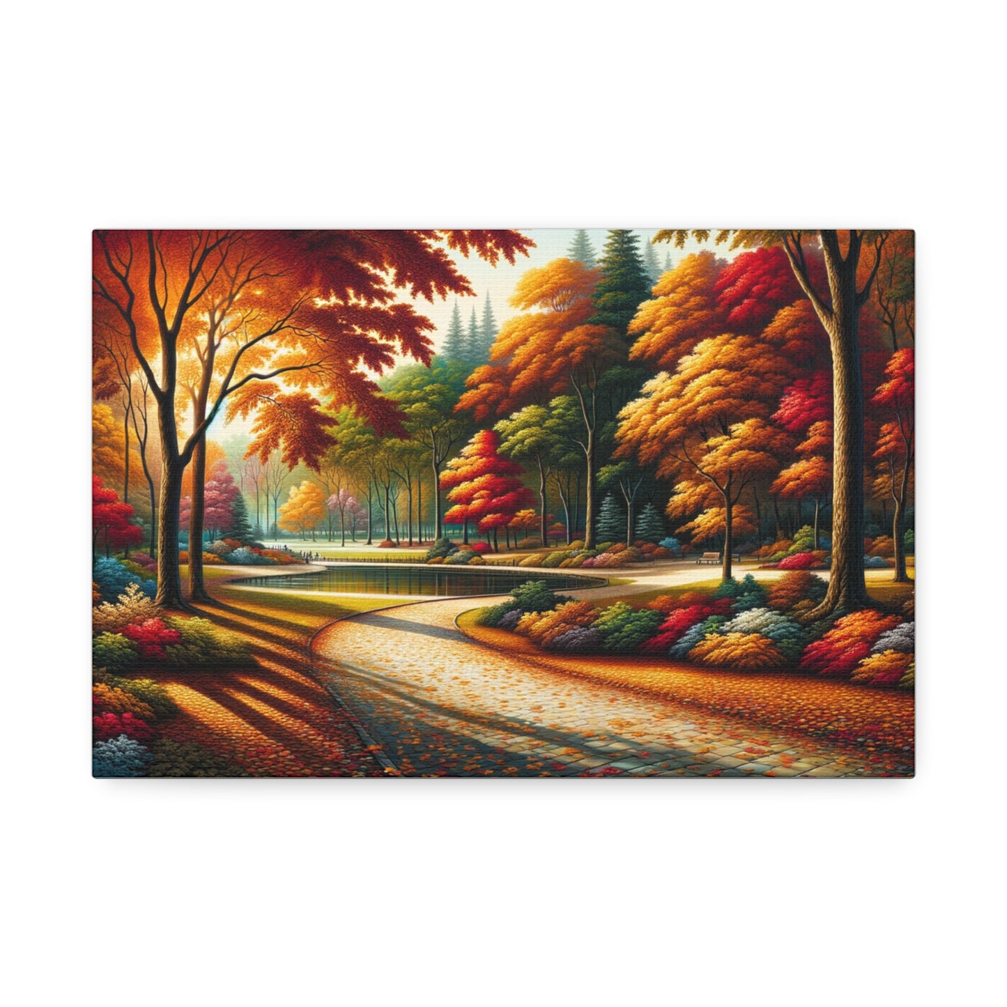 Autumn Serenity: Scenic Park Landscape Canvas Art