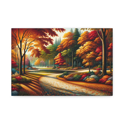 Autumn Serenity: Scenic Park Landscape Canvas Art