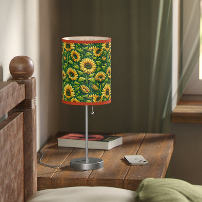 Sunny Blossom Table Lamp with Sunflower Field Pattern