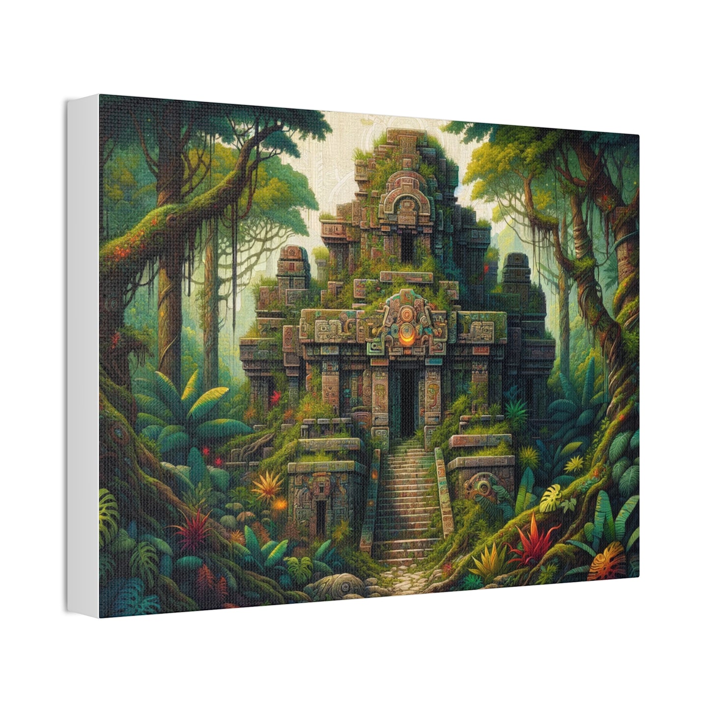 Lost Temple of Mysteries: Ancient Jungle Temple Canvas Art