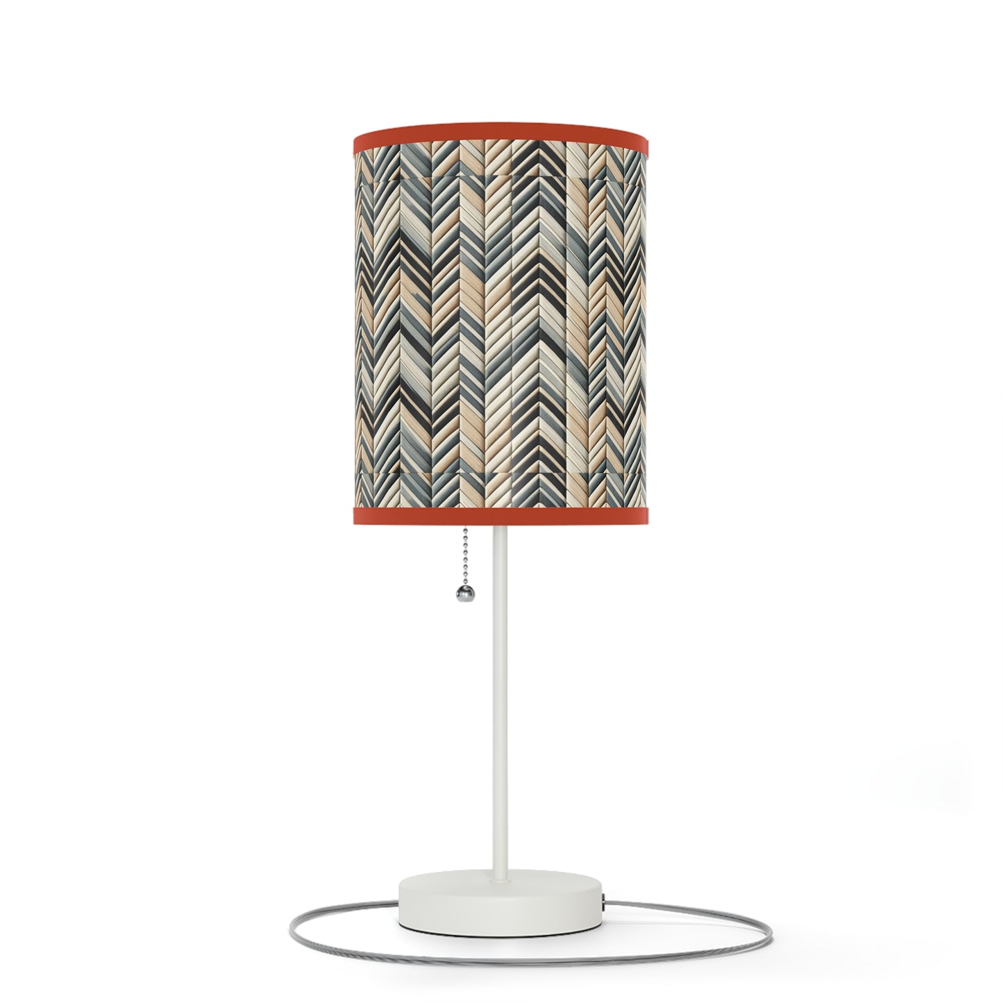 Elegant Weave Table Lamp with Classic Herringbone Pattern