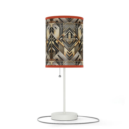 Deco Elegance Table Lamp with Art Deco-Inspired Pattern