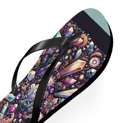 Enchanted Crystals Gemstone Flip Flops - Mystical and Elegant Summer Footwear