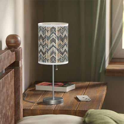 Elegant Weave Table Lamp with Classic Herringbone Pattern