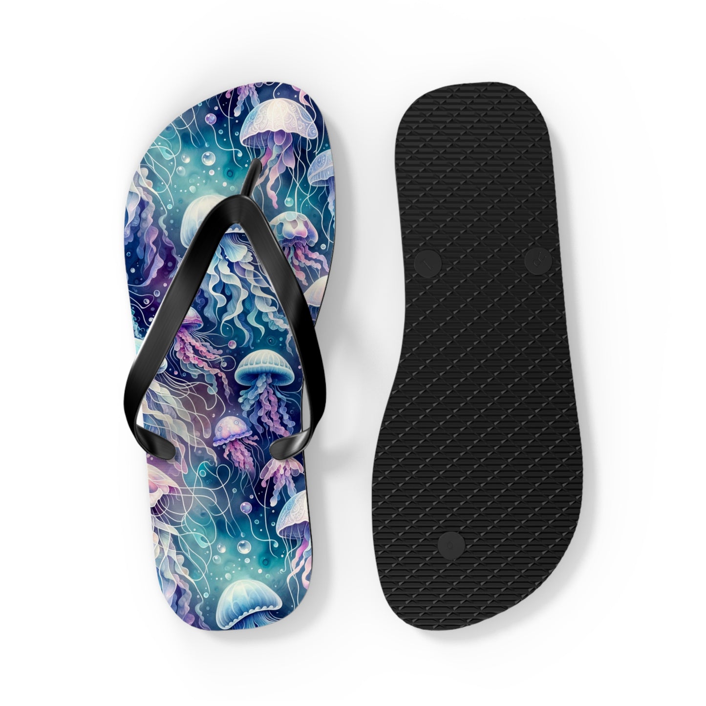 Oceanic Dreams Jellyfish Flip Flops - Serene Underwater Elegance