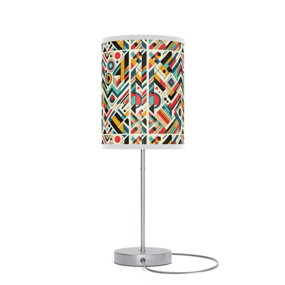 Geometric Harmony Table Lamp with Abstract Pattern