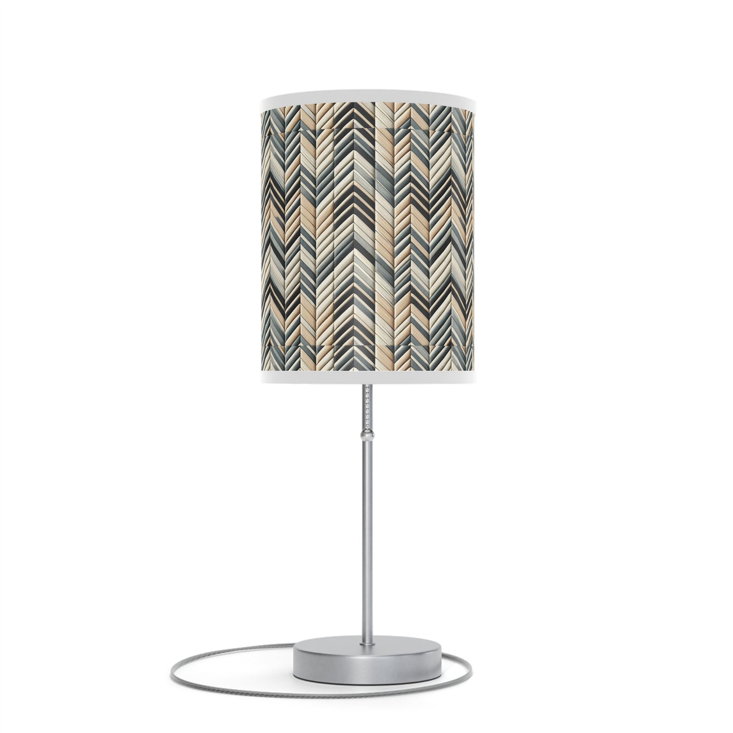 Elegant Weave Table Lamp with Classic Herringbone Pattern