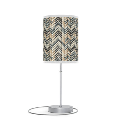 Elegant Weave Table Lamp with Classic Herringbone Pattern