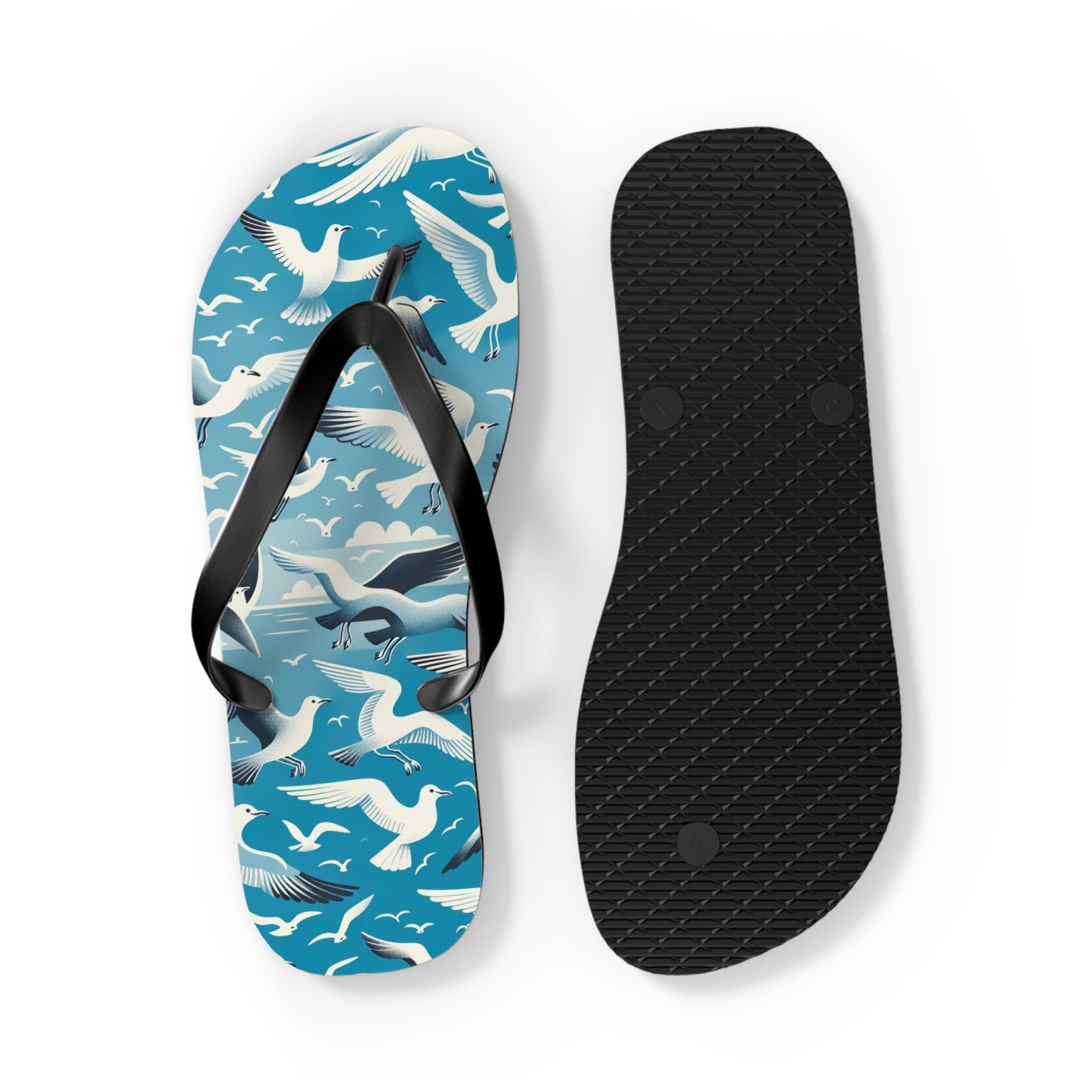 Seaside Breeze Seagull Flip Flops - Airy and Playful Coastal Footwear