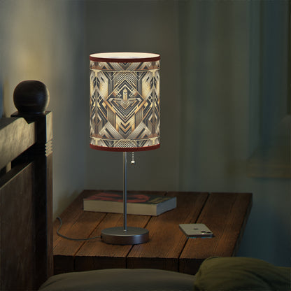 Deco Elegance Table Lamp with Art Deco-Inspired Pattern