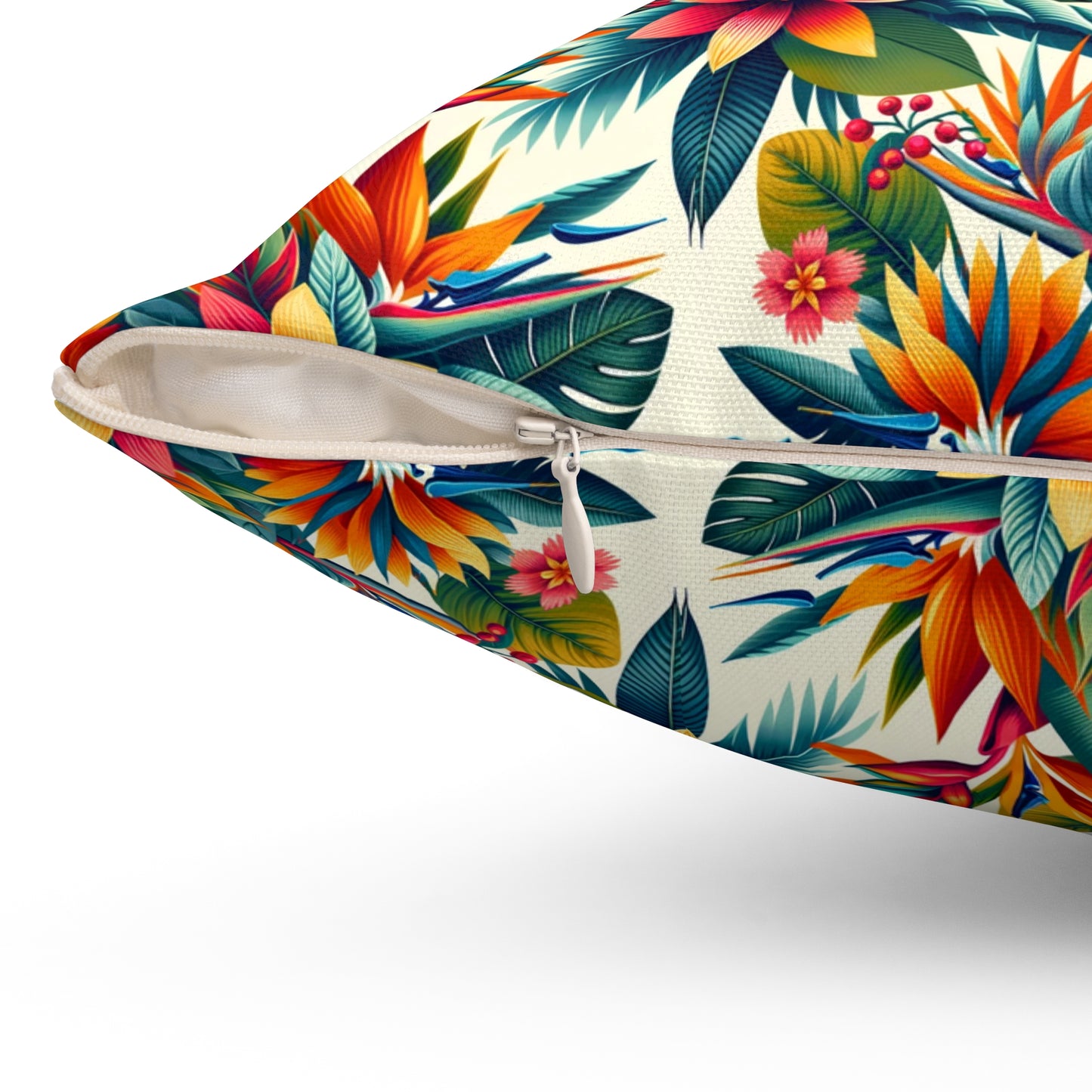 Tropical Paradise: Lush Floral and Foliage Pillow Design