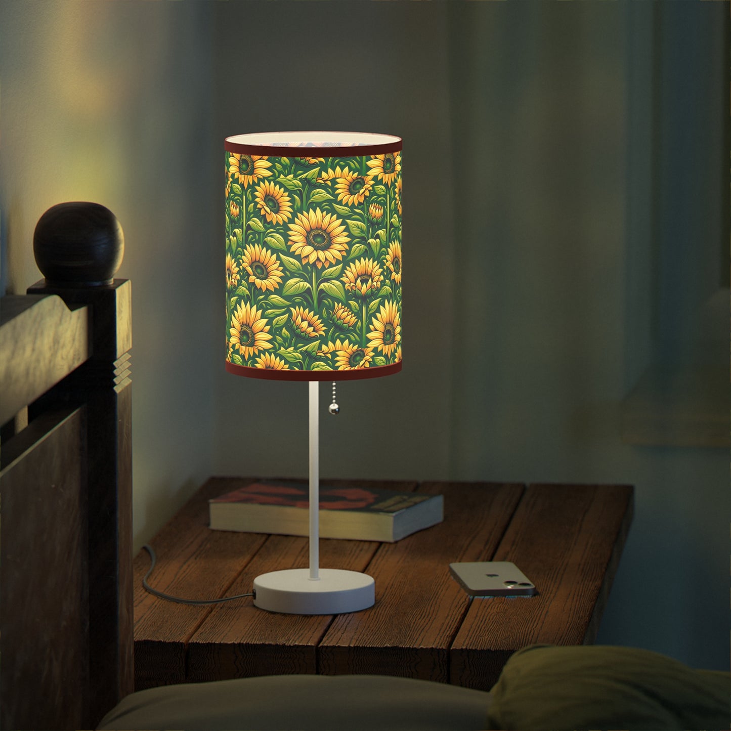 Sunny Blossom Table Lamp with Sunflower Field Pattern