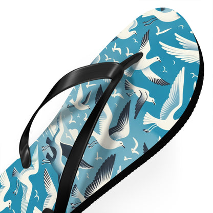 Seaside Breeze Seagull Flip Flops - Airy and Playful Coastal Footwear