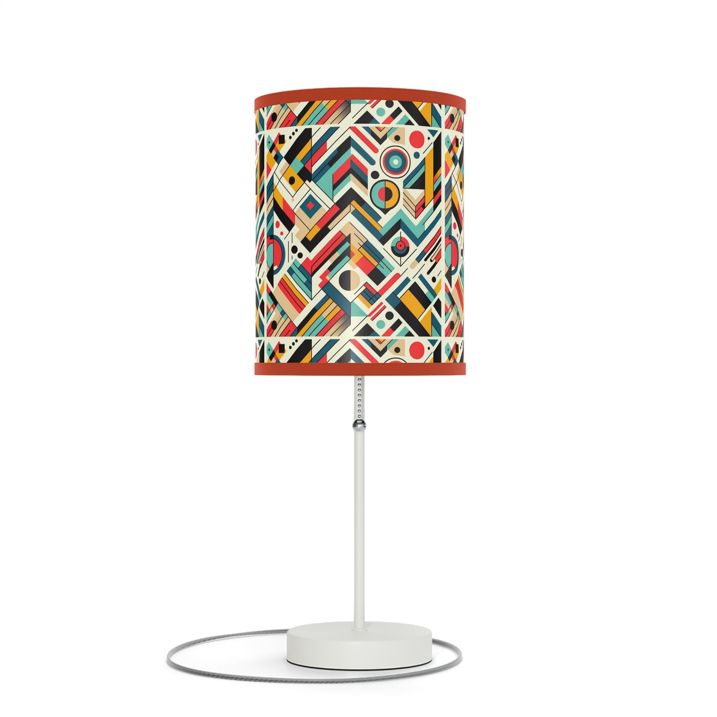 Geometric Harmony Table Lamp with Abstract Pattern