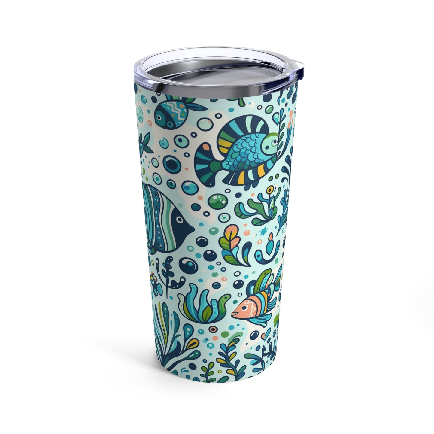 Whimsical Underwater 20oz Tumbler - Playful Ocean Life Design, Colorful and Fun