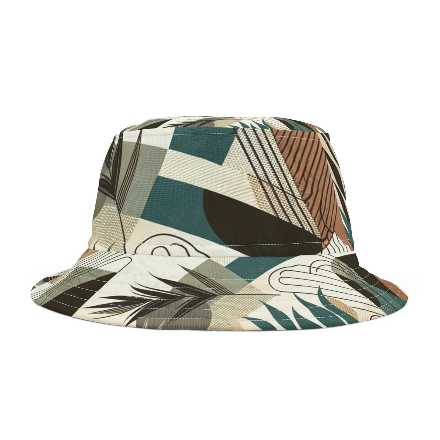 "Urban Nature" Geometric-Natural Fusion Bucket Hat