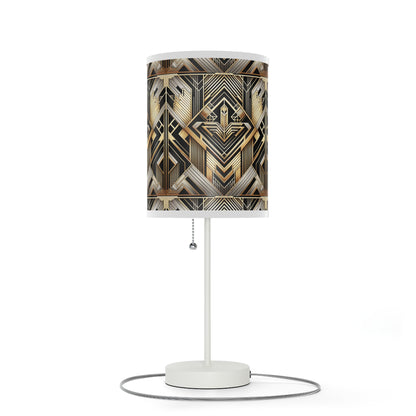 Deco Elegance Table Lamp with Art Deco-Inspired Pattern