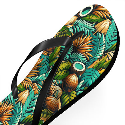 Tropical Oasis Palm & Coconut Flip Flops