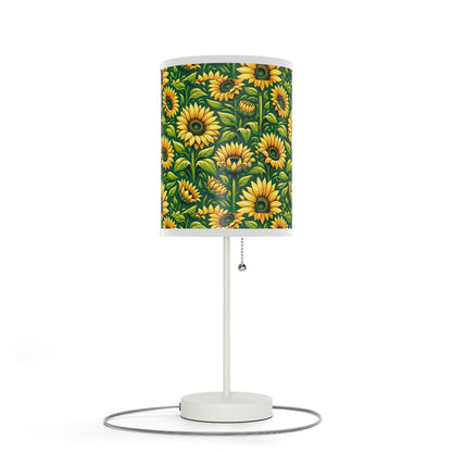 Sunny Blossom Table Lamp with Sunflower Field Pattern