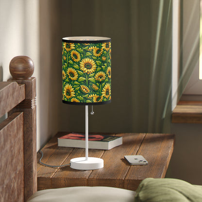 Sunny Blossom Table Lamp with Sunflower Field Pattern