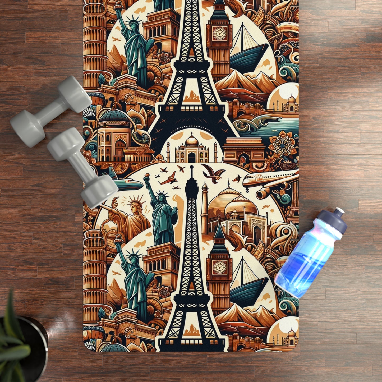 World Explorer Yoga Mat - Globetrotter-Inspired Microfiber Design