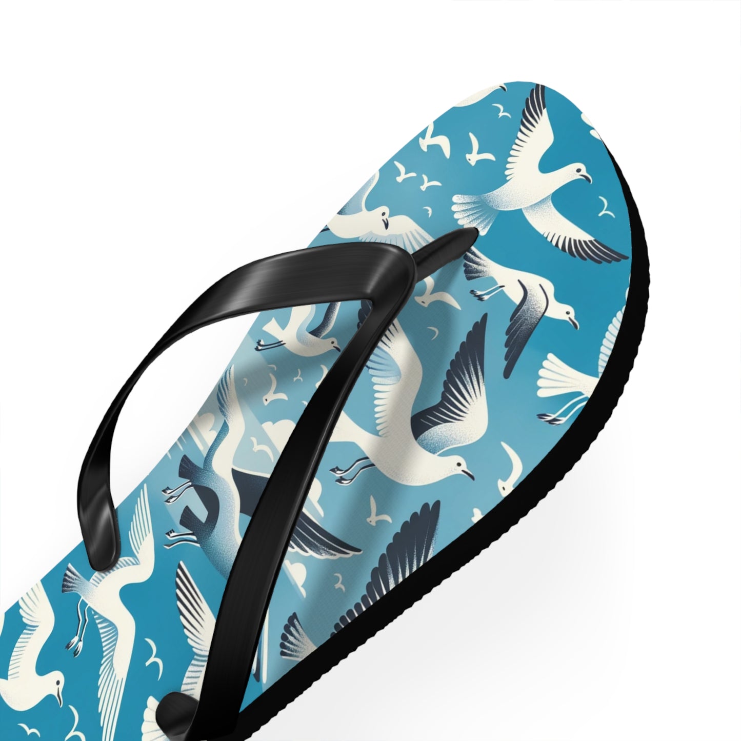 Seaside Breeze Seagull Flip Flops - Airy and Playful Coastal Footwear