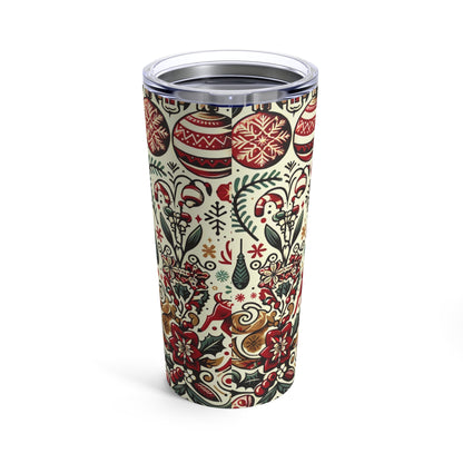 Holiday Cheer 20oz Tumbler - Festive Christmas Design with Snowflakes and Reindeer