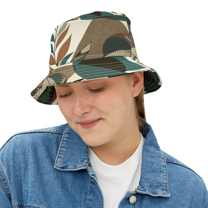 "Urban Nature" Geometric-Natural Fusion Bucket Hat