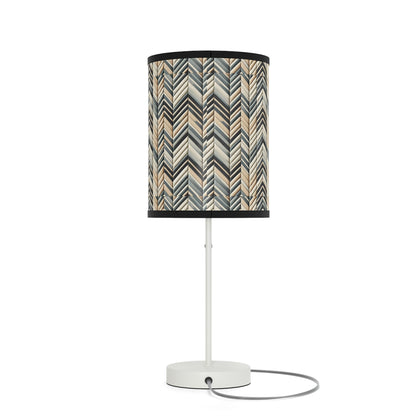 Elegant Weave Table Lamp with Classic Herringbone Pattern