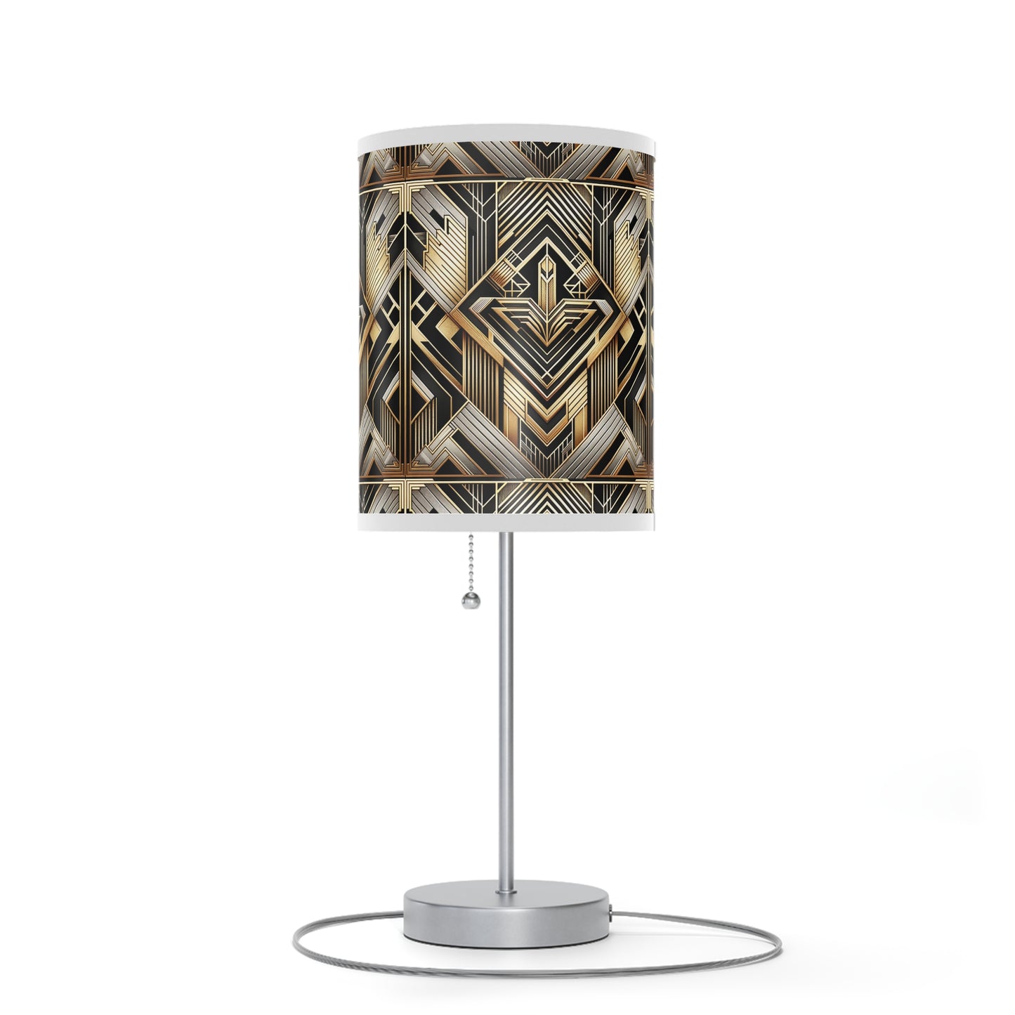 Deco Elegance Table Lamp with Art Deco-Inspired Pattern