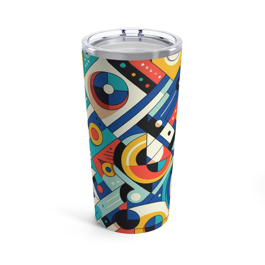 Vibrant Geometric 20oz Tumbler - Abstract Art Drinkware, Colorful & Modern