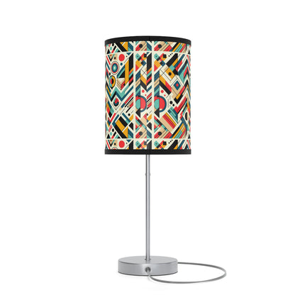 Geometric Harmony Table Lamp with Abstract Pattern