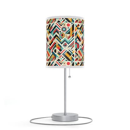 Geometric Harmony Table Lamp with Abstract Pattern